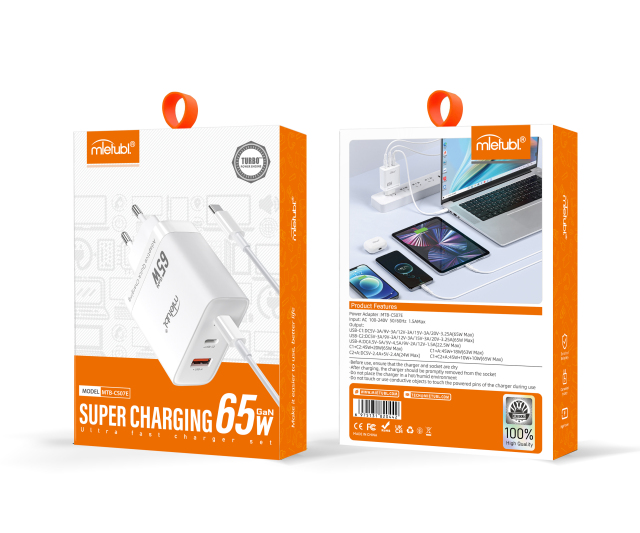 Carregador 65W(TYPE-C-USB)MTB-CS07