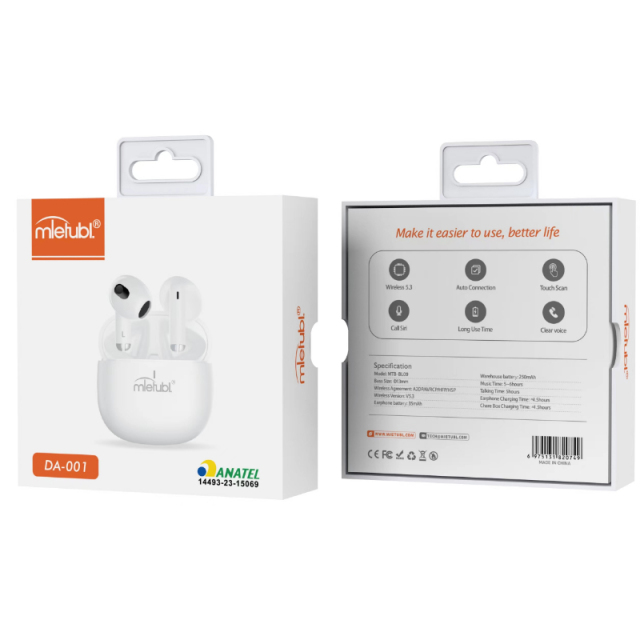 Fone de Ouvido Bluetooth TWS 5.3 MTB-BL09